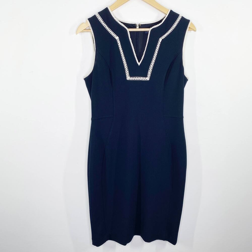 Tommy Hilfiger Navy Blue Split V-Neck Sleeveless Dress Women's Size‎ 8